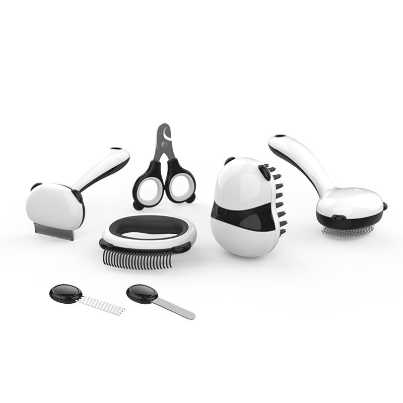 Panda Model Cat Grooming Brush Set